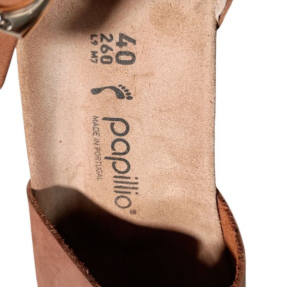 Birkenstock Papillio Shoes Leather Closed Toe Mary Wedge Heel Brown Womens 9 - Picture 8 of 13